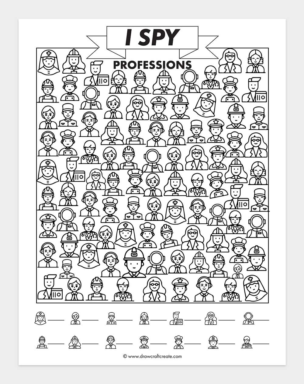 printable i spy professions