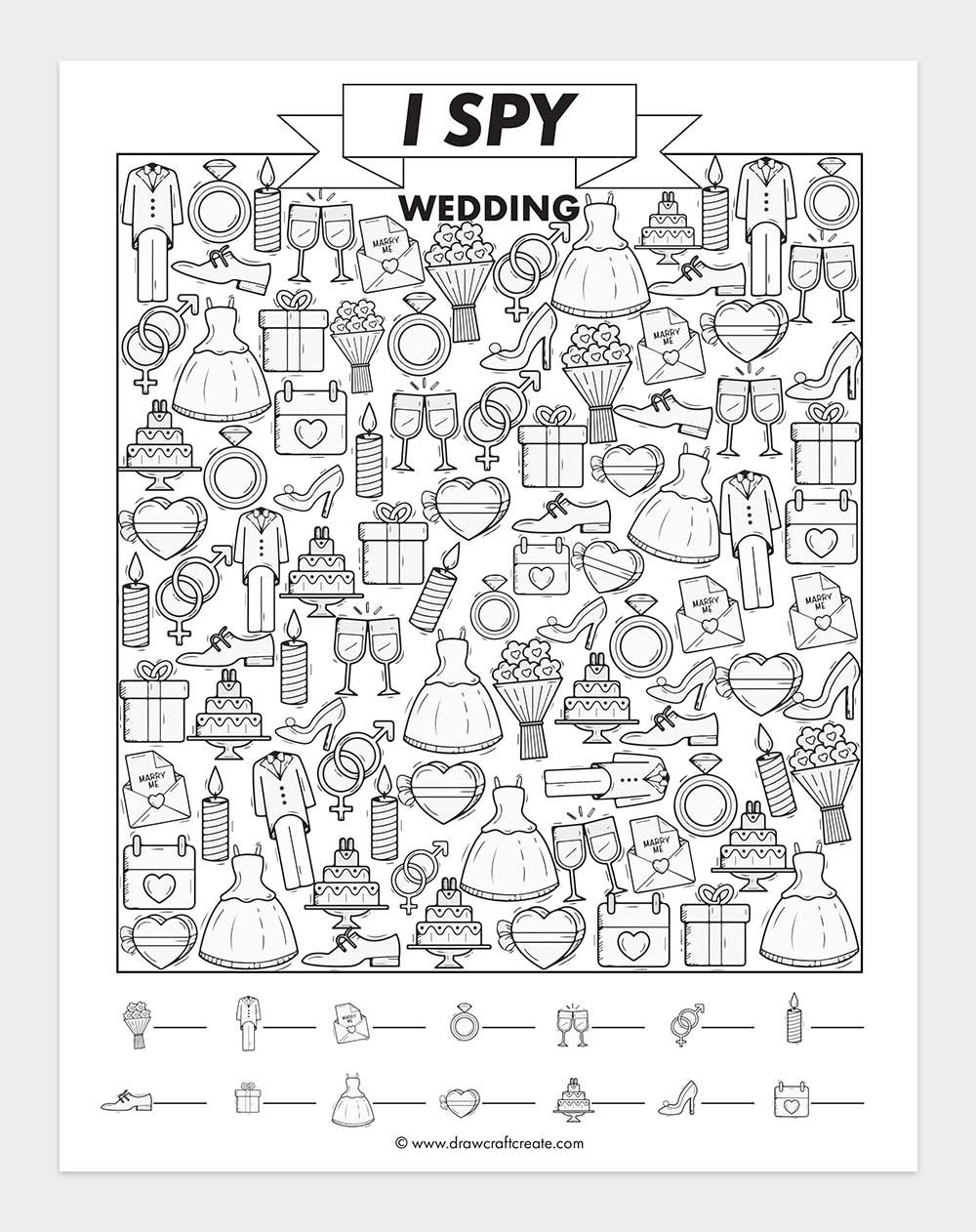 printable i spy wedding
