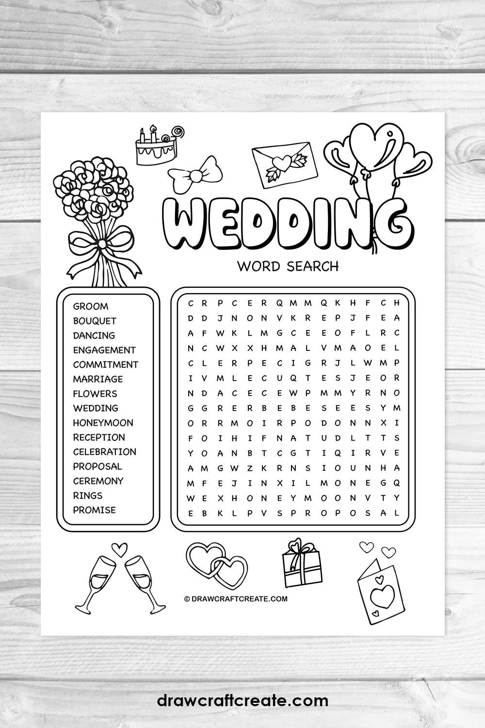 wedding word search