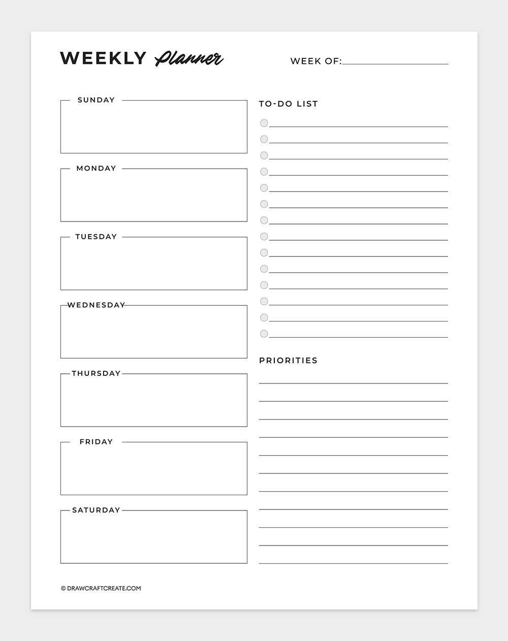 weekly planner