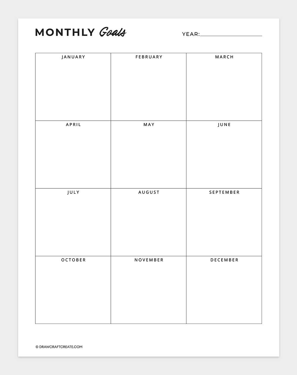 monthly goals