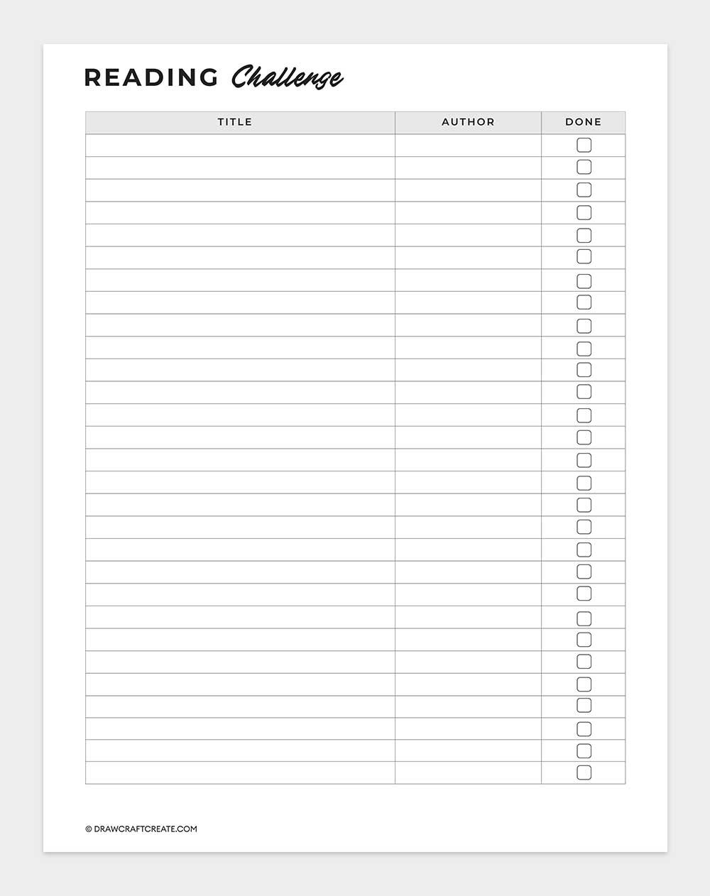reading challenge