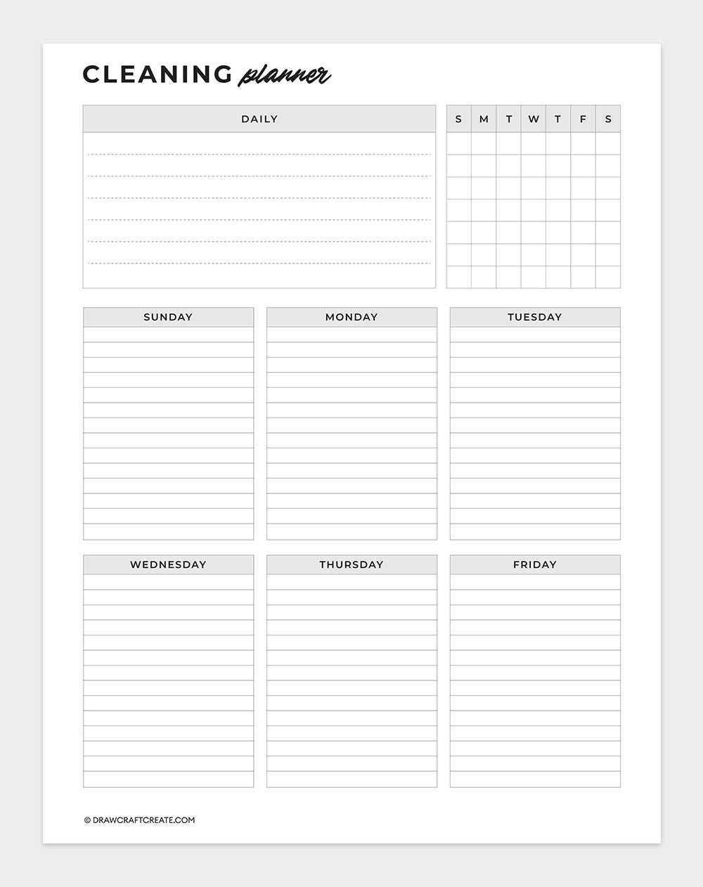cleaning planner