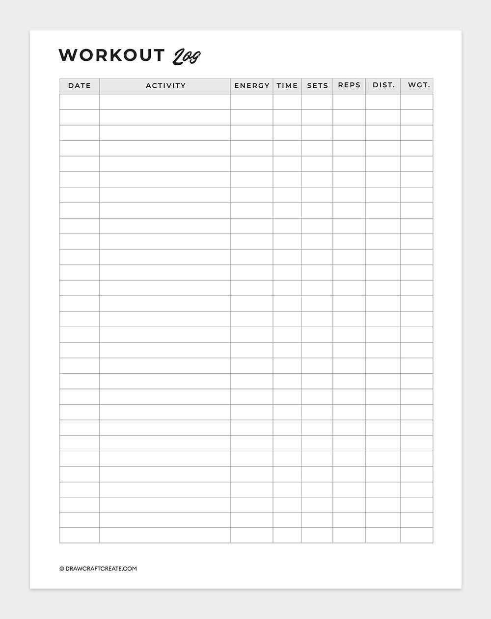 workout log