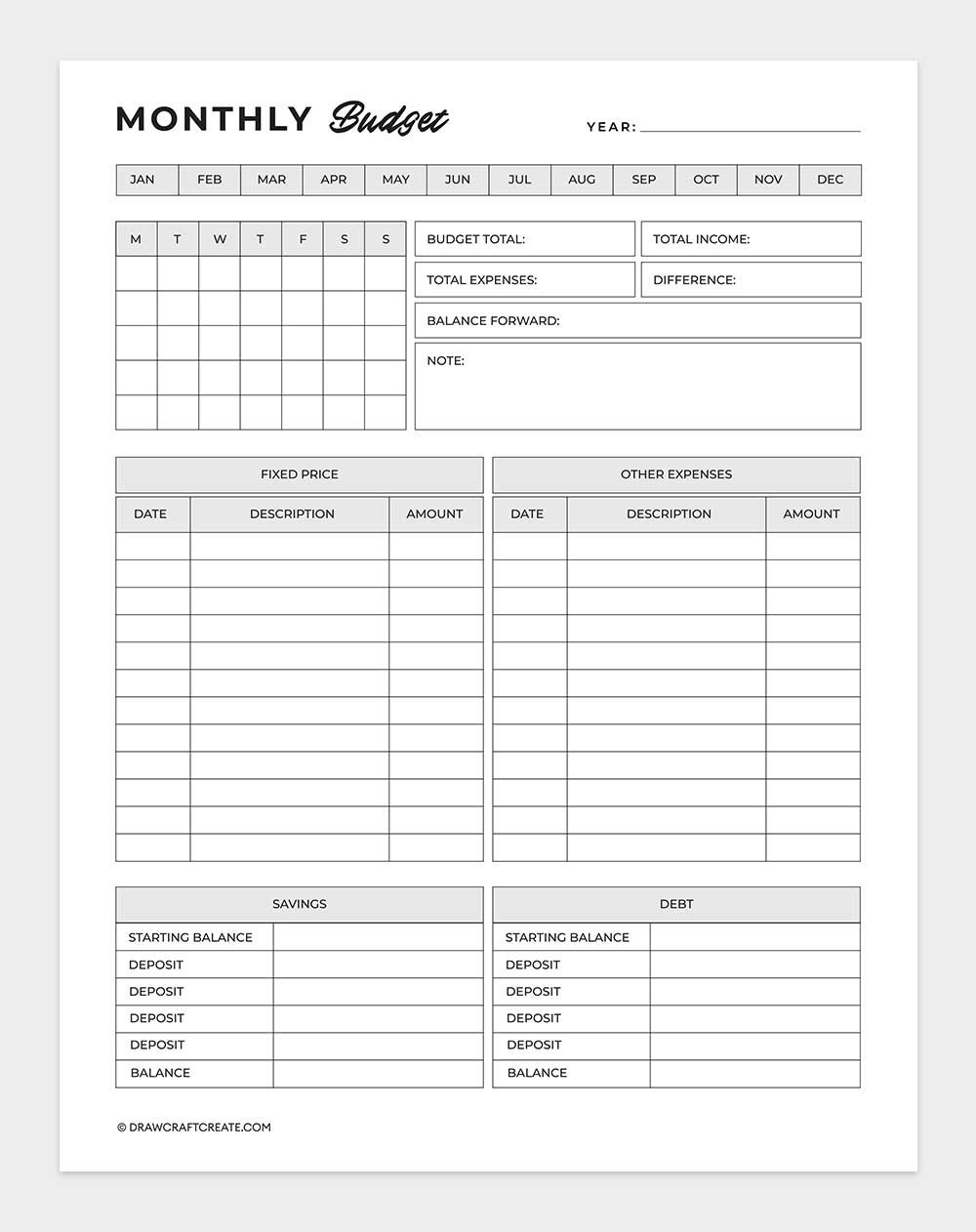 monthly budget