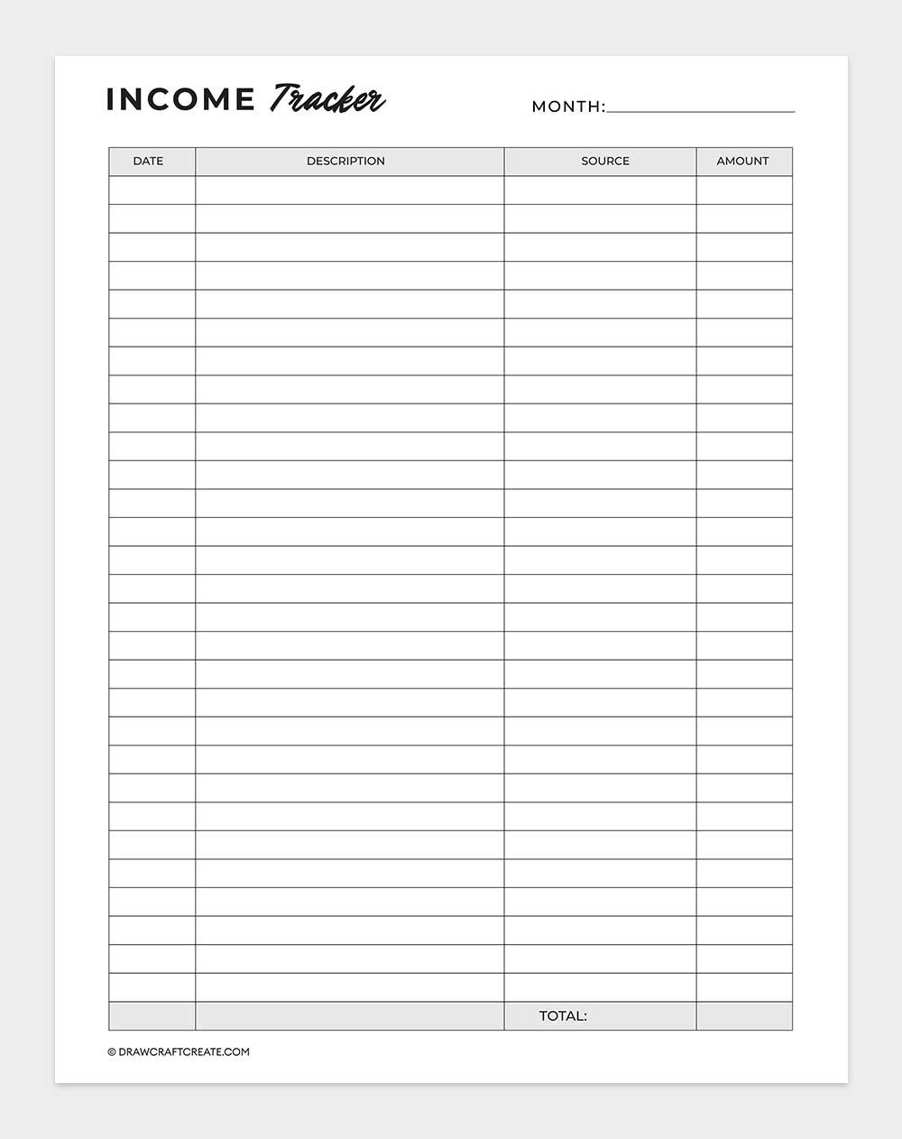 income tracker