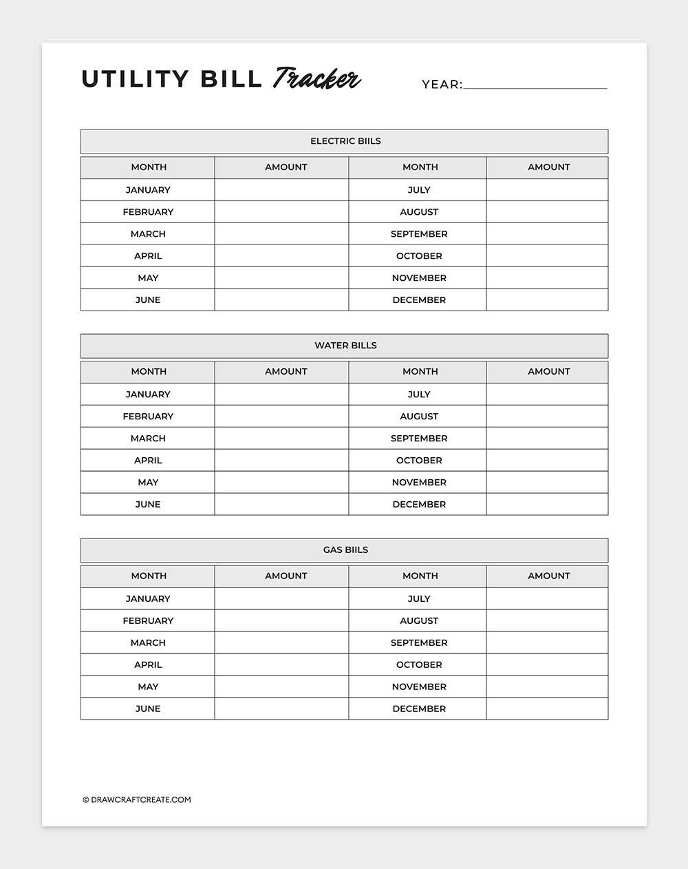 utility bill tracker