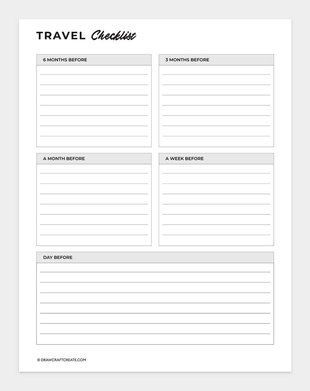 travel checklist