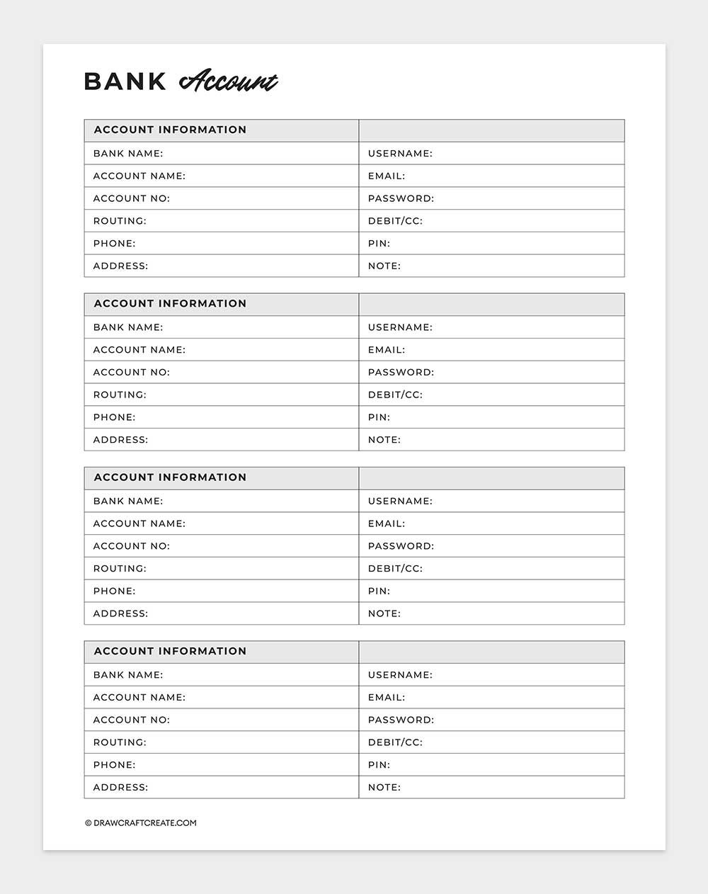 bank accounts