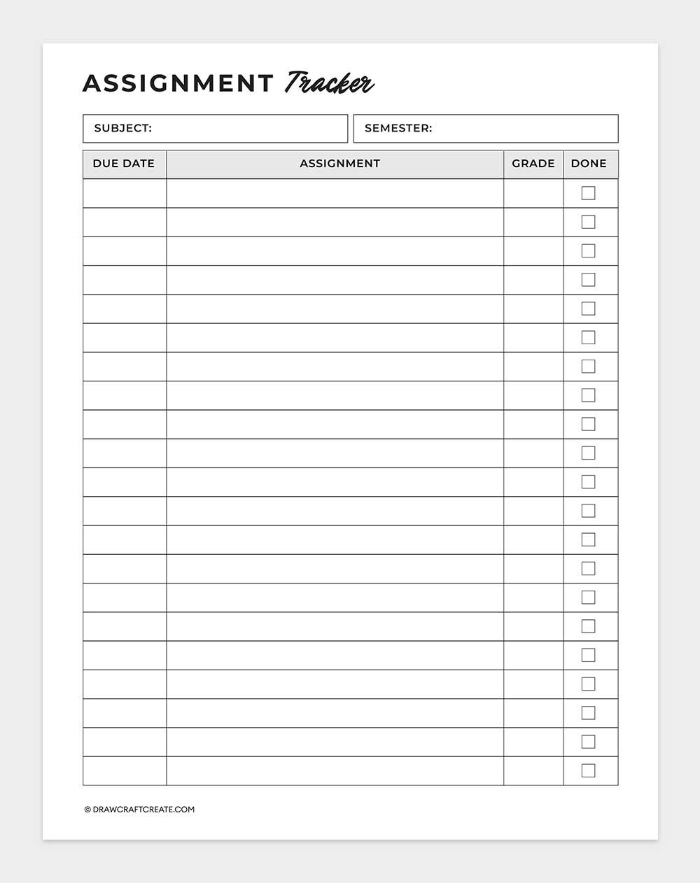 assignment tracker
