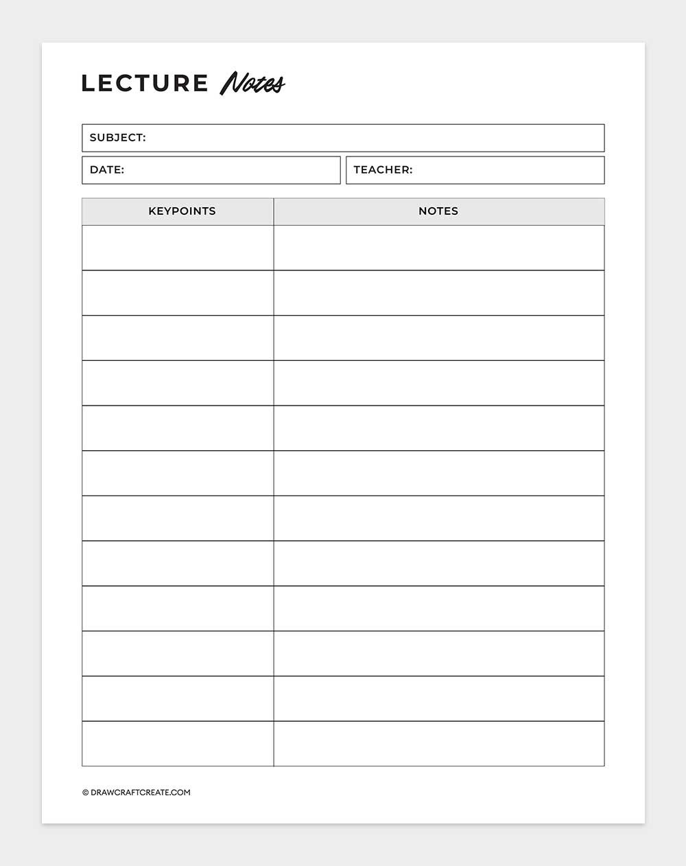 lecture notes