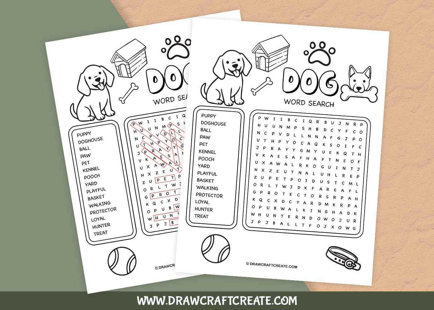 dog word search answer