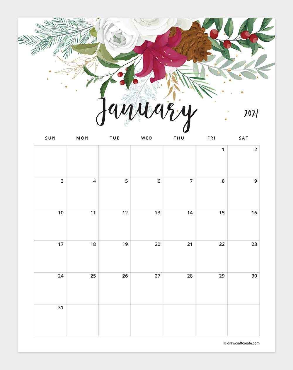 april 2027 floral calendar