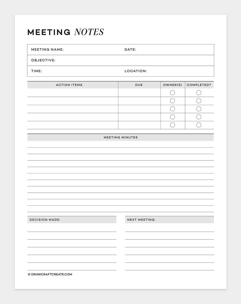 meeting notes