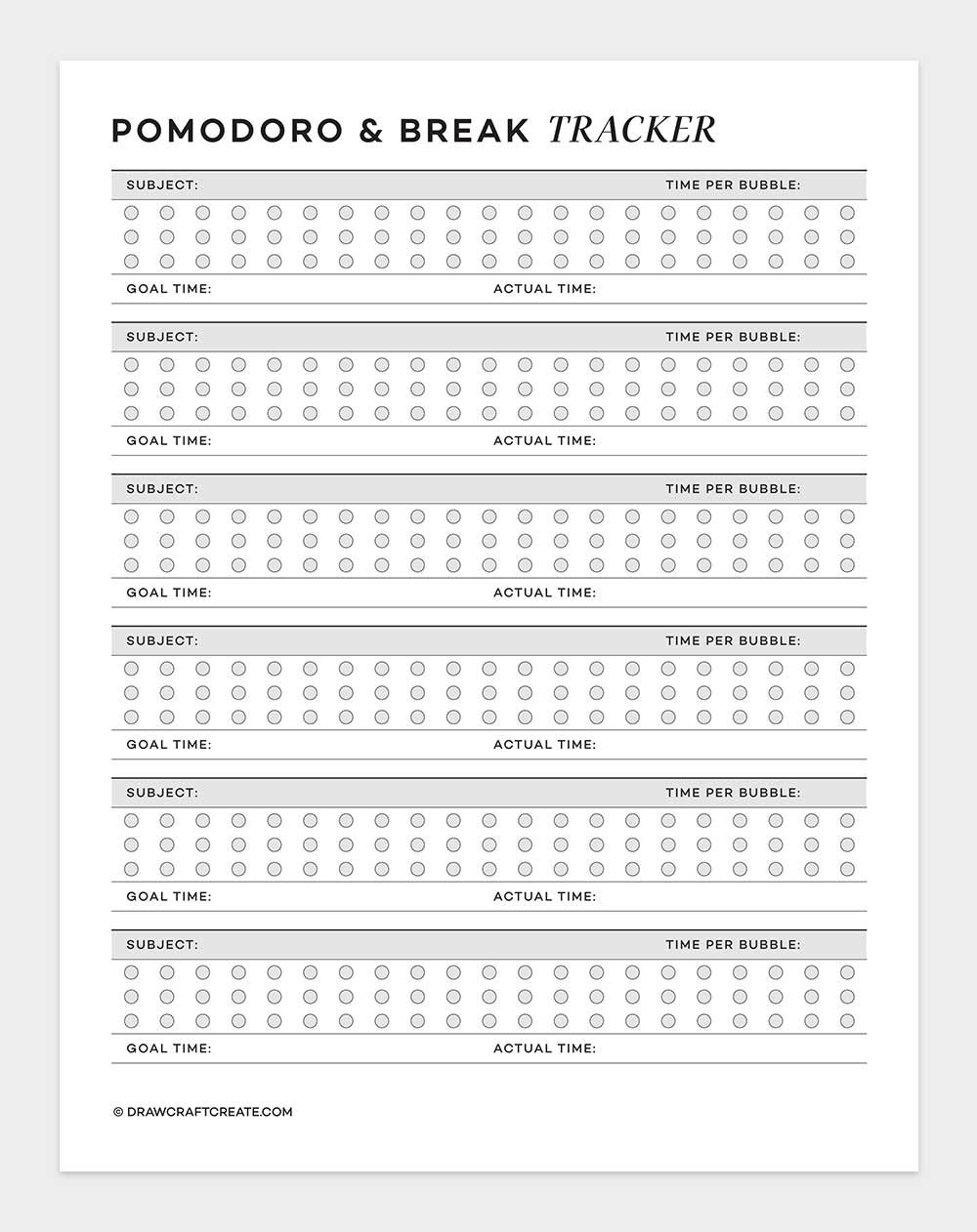 pomodoro and break tracker
