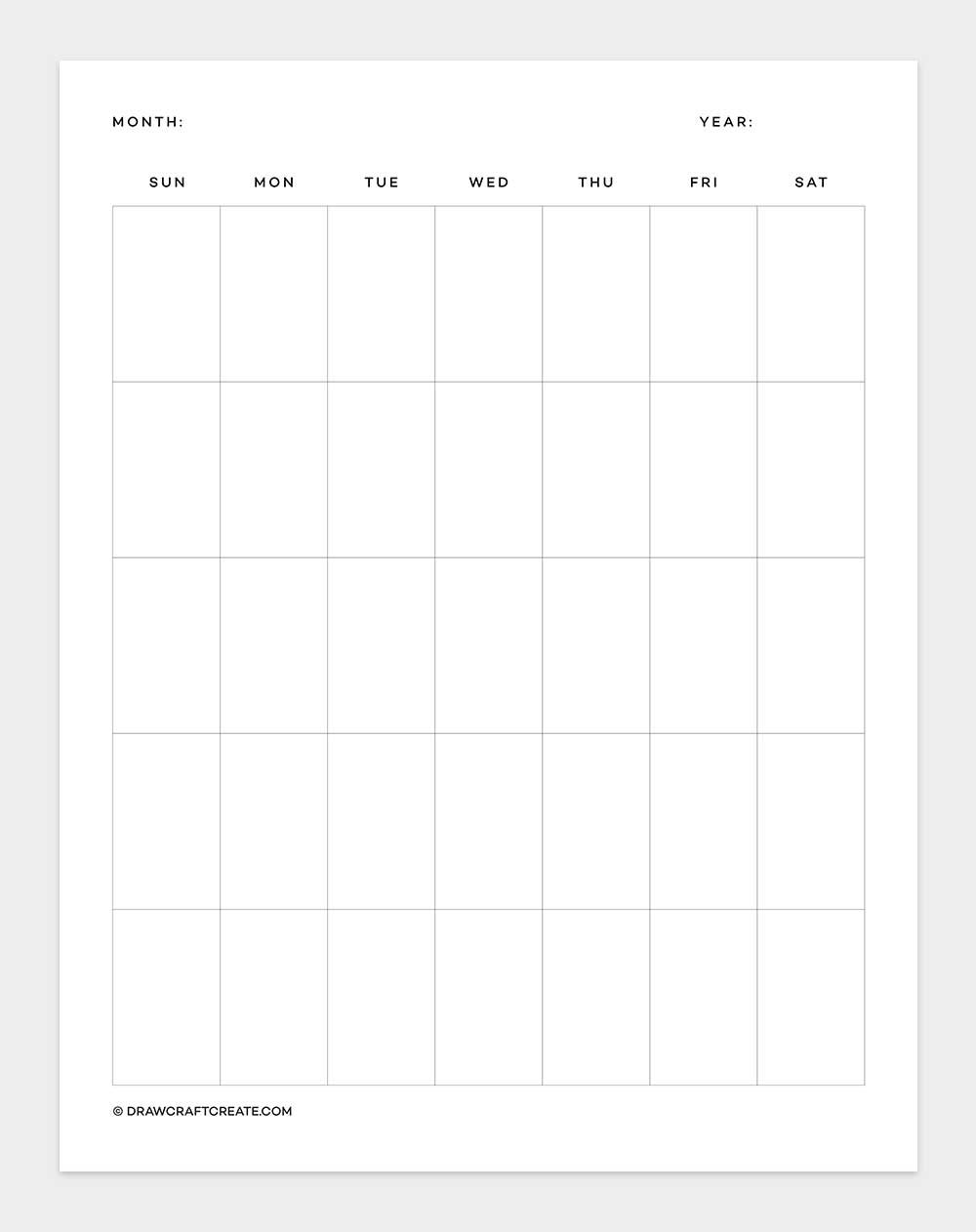 blank calendar template