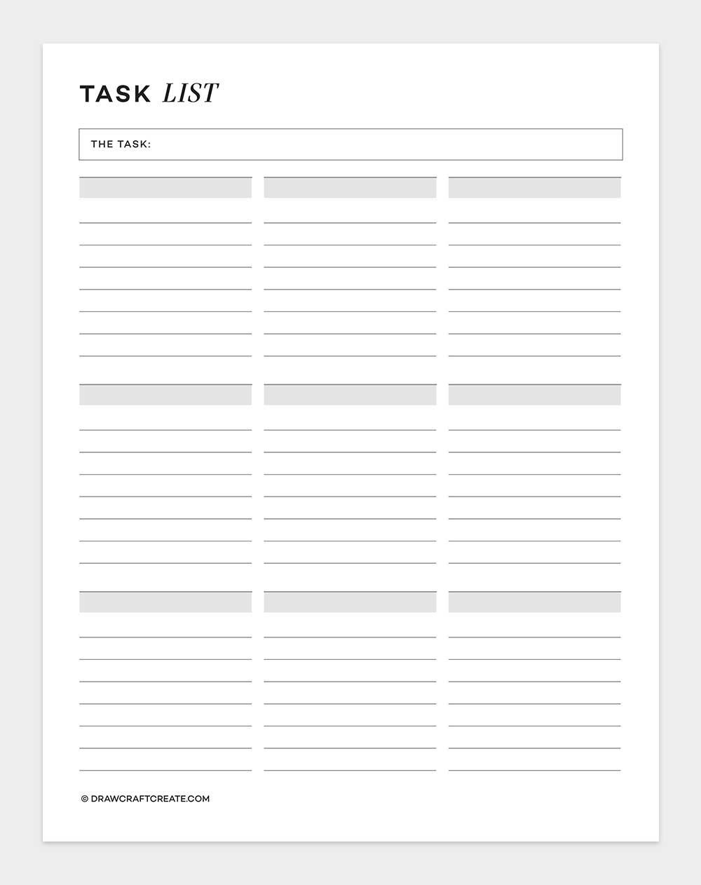 task list