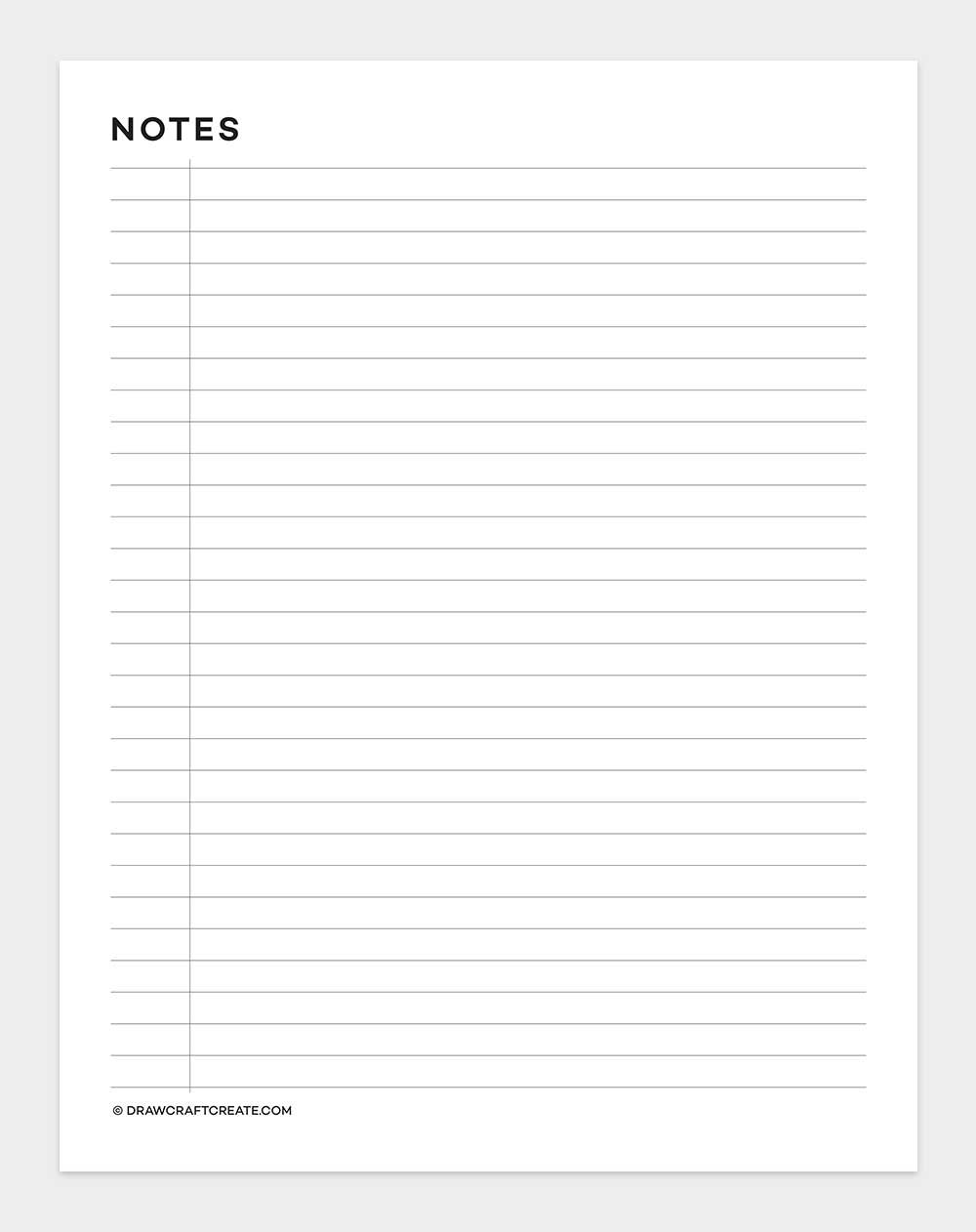 notes template