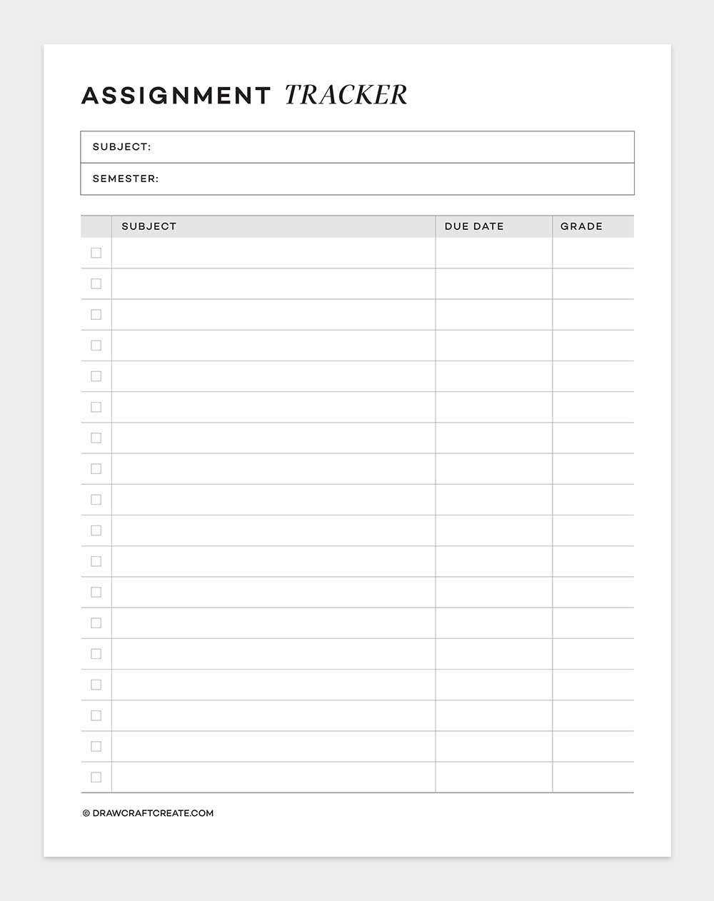 assignment tracker