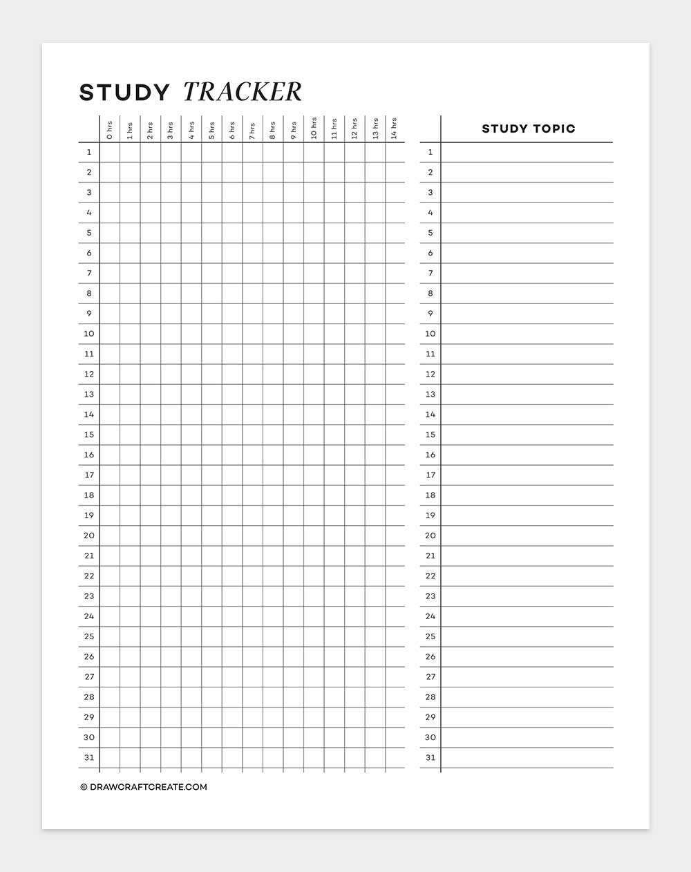 study tracker