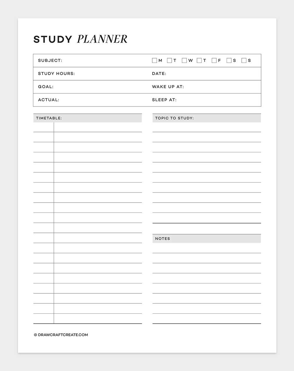 study planner