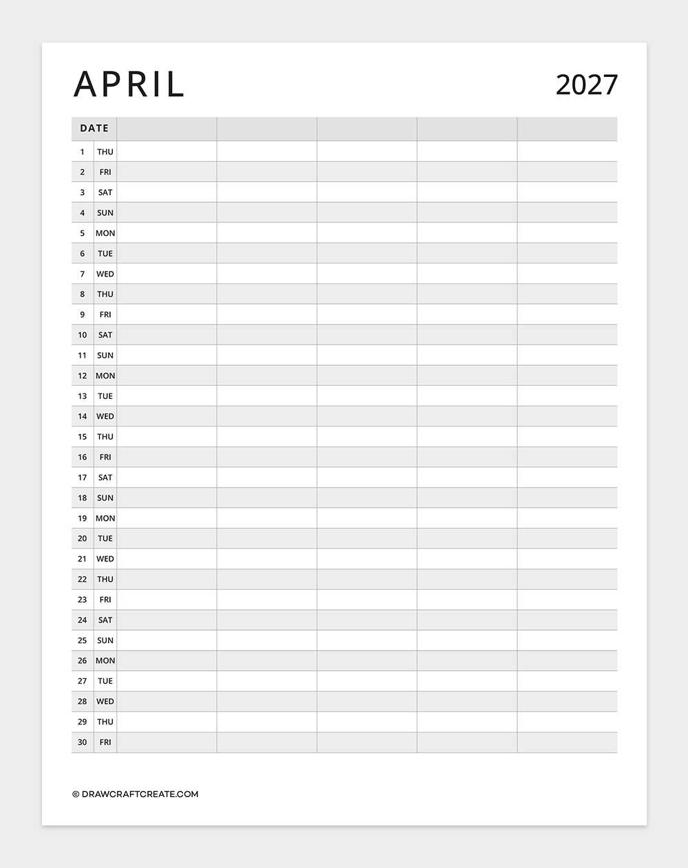 january 2027 family calendar