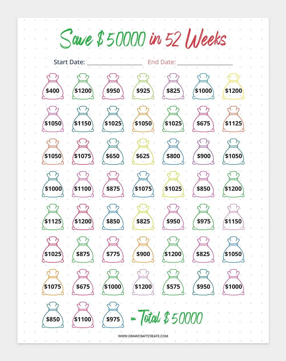 $50000 Savings Challenge