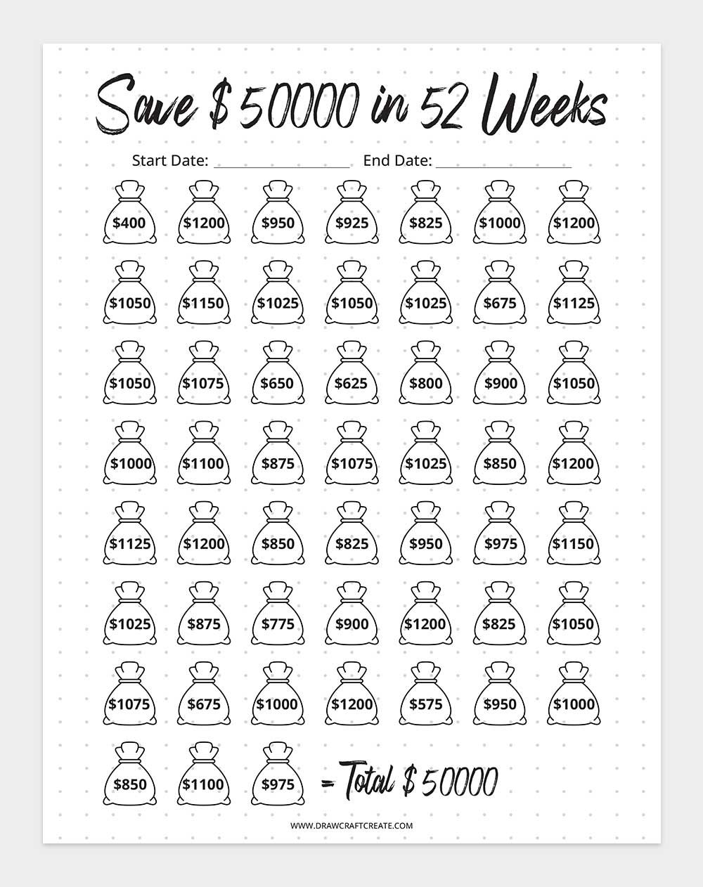 $50000 Savings Challenge