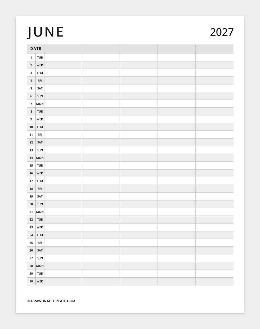 january 2027 family calendar