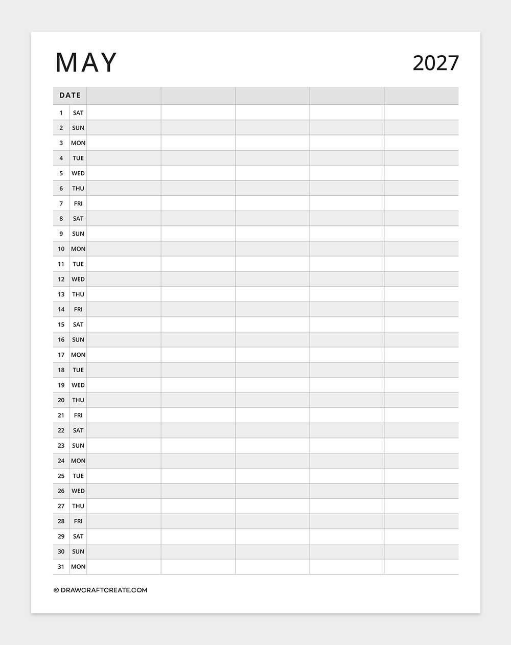 january 2027 family calendar