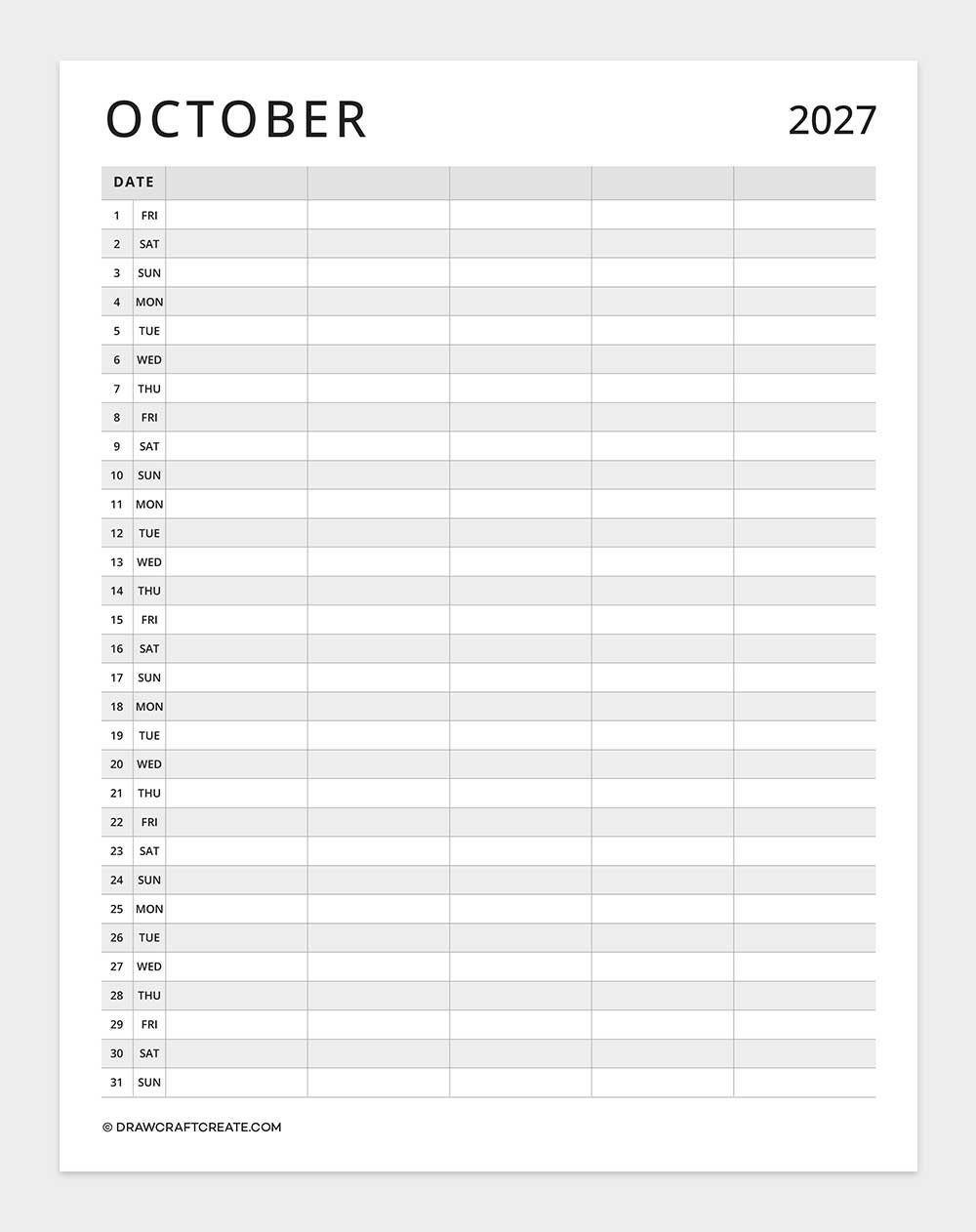 january 2027 family calendar