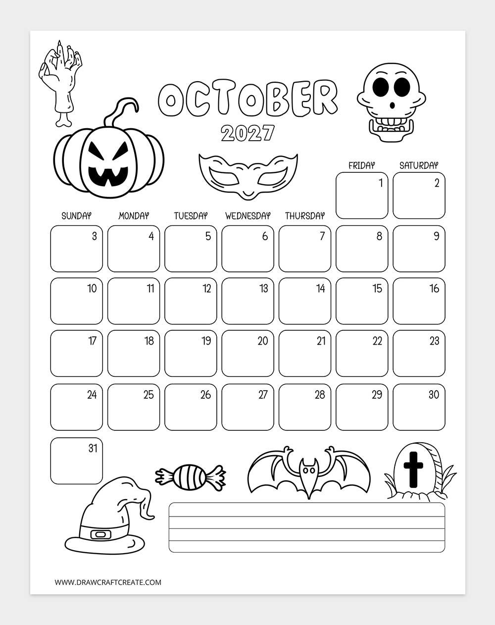 january 2027 kids coloring calendar vertical